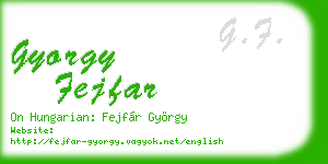 gyorgy fejfar business card
